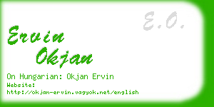 ervin okjan business card